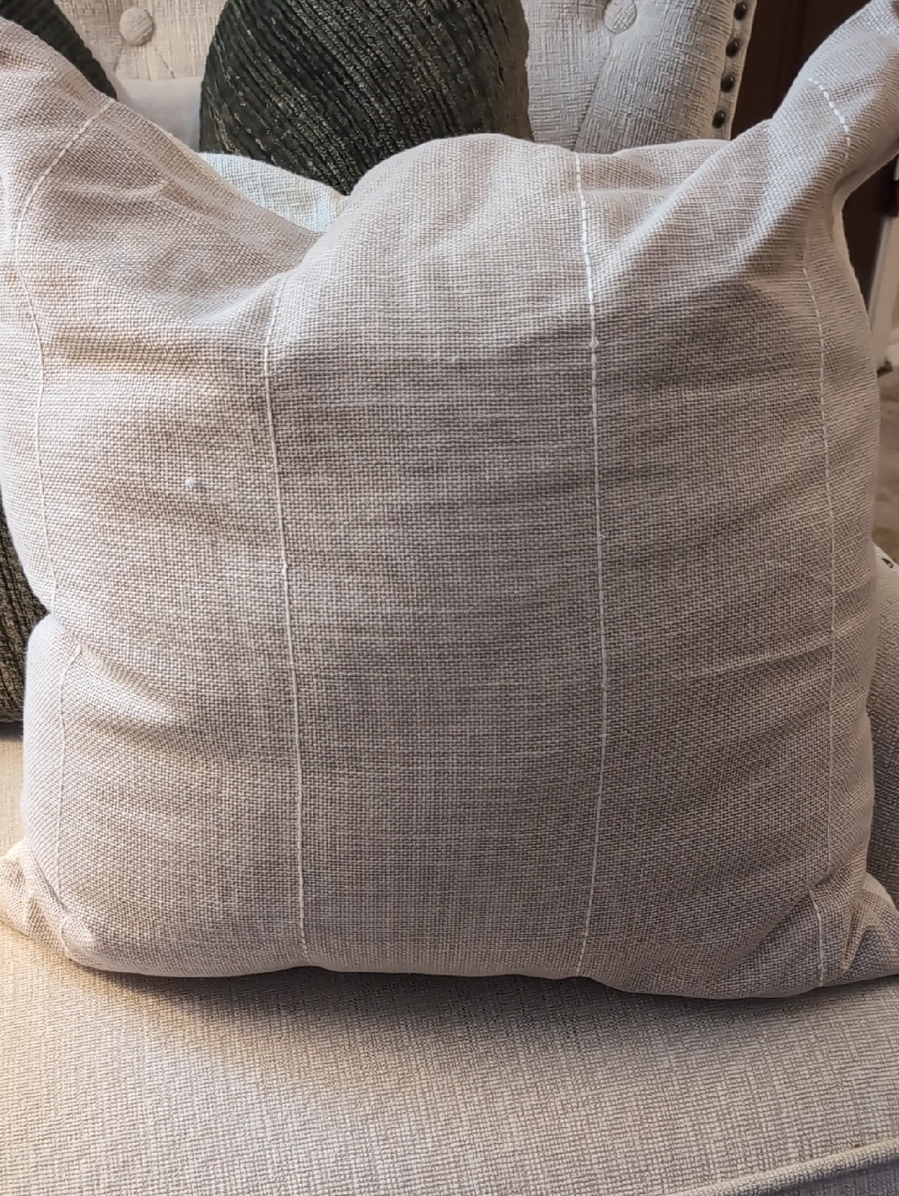 Kirklands Neutral Beige Textured Throw Pillow